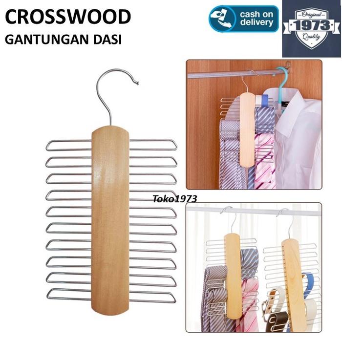 Gambar CROSSWOOD - GANTUNGAN DASI BELT SCARF tie hanger tie organizer tie sto - NATURAL+BBLWRAP dari Toko 1973 undefined Tokopedia