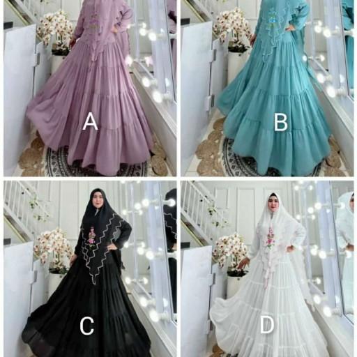 Gambar Gamis Zaina Syari By #Hanifah dari mugolaris undefined Tokopedia