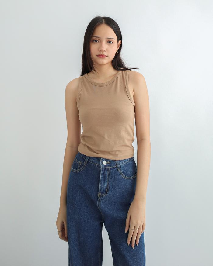 Gambar KAIAHATI - Cecilia Cropped Halter Tank Top All Colours - Beige, L dari KAIAHATI_NEW undefined Tokopedia
