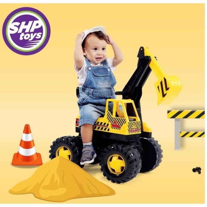 Gambar Mainan Dorong Bego Excavator Jumbo Bisa Dinaiki Anak - Free Helm - SHP712 dari Birru Toys undefined Tokopedia