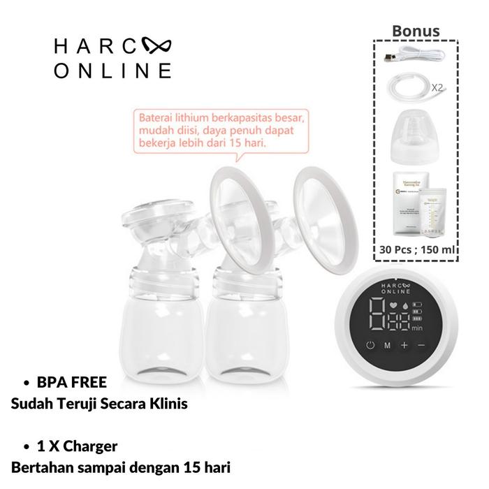 Gambar Harcoo Online - Breastpump MZ-608 FREE KANTONG ASI Ukuran 150 ML isi 3 - Putih dari Harcoo Online Kota Administrasi Jakarta Barat Tokopedia