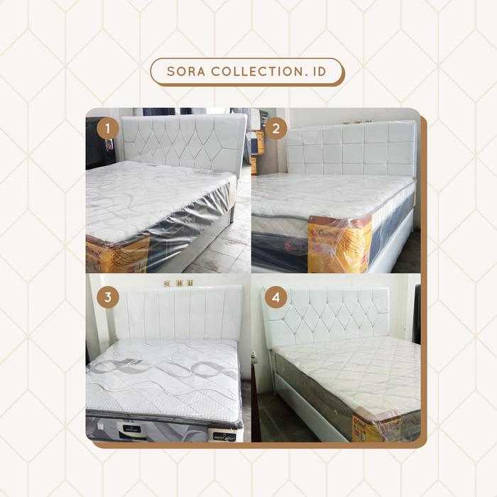Gambar Divan Springbed Kain Oscar - Rangka Tempat Tidur Ukuran 120x200 cm - Putih, Tanpa Sandaran dari Sora Furniture Official undefined Tokopedia