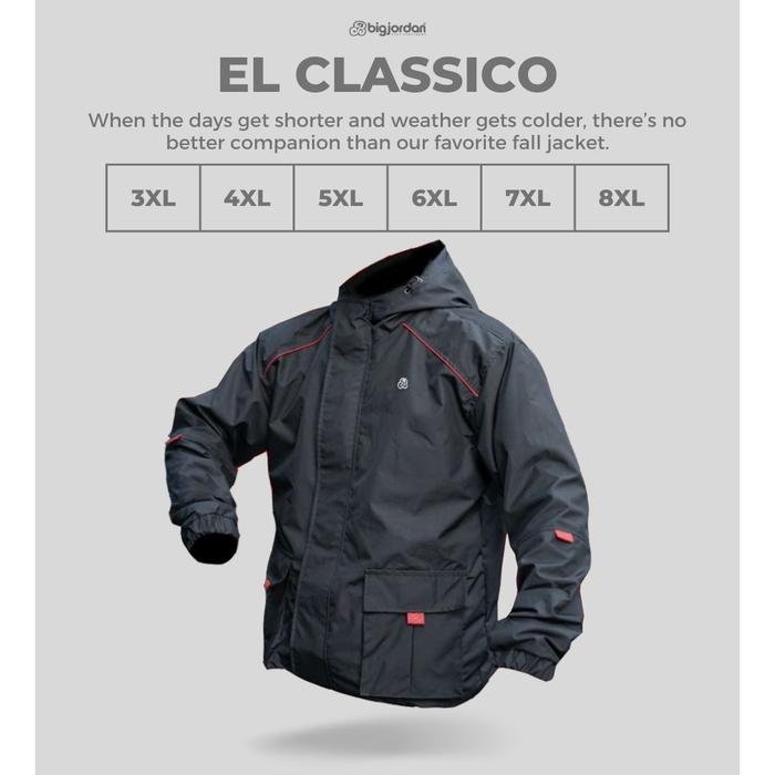 Gambar jaket parasut pria big size EL CLASICCO BLACK JACKET PARKA OUT DOOR - Hitam, 5XL dari Big Jordan Shop undefined Tokopedia