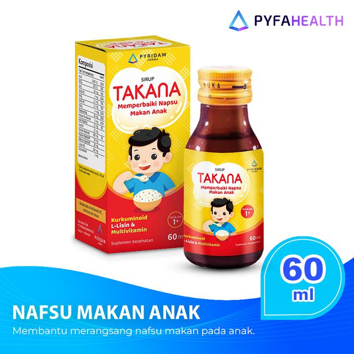 Gambar Takana Sirup Bantu Nafsu Makan Anak (@ 60mL) dari PYFAHEALTH by Pyridam Farma undefined Tokopedia