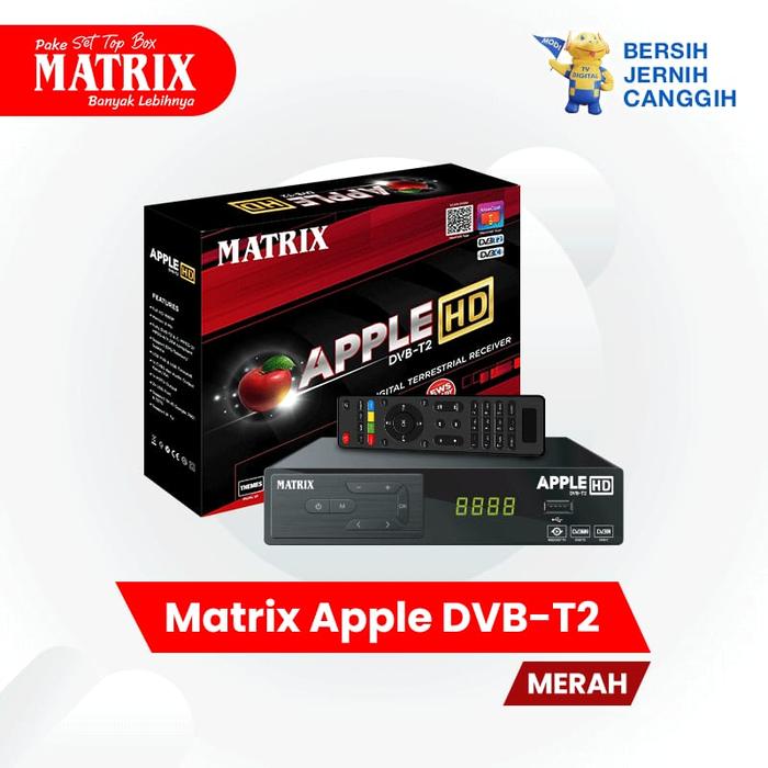 Gambar Set Top Box Matrix Apple DVB-T2 Merah STB TV Digital Matrix Apple - Merah, STB+RCA dari CSNetwork undefined Tokopedia