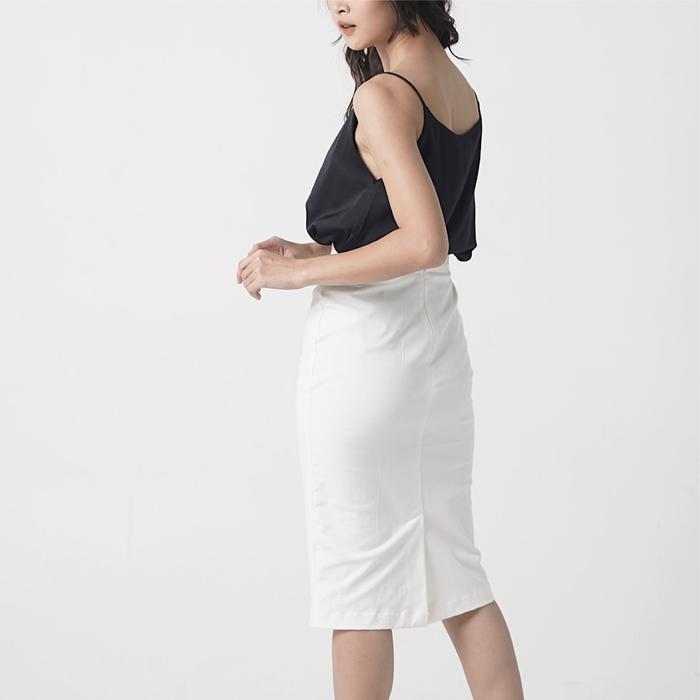 Gambar DLINE - Rok Midi Pencil Wanita - Iris Skirt - Grey Pensil Panjang Pendek Panjang Mini slim Navy - White, S/M dari DLINE OS undefined Tokopedia