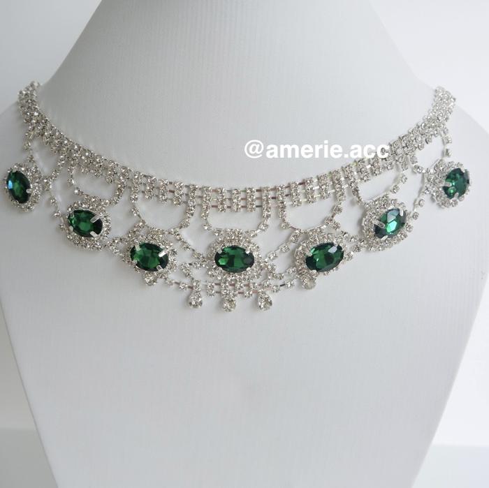 Gambar Aksesoris Kalung EMERALD Necklace Rhinestone Charm Amerie Acc Jewelry dari amerieacc undefined Tokopedia