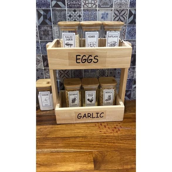 Gambar Rak Tempat Bumbu Dapur Serbaguna Estetik / Rak Bawang Tingkat/Susun / - 2 Tingkat, TANPA STICKER dari Sabar Store_ undefined Tokopedia