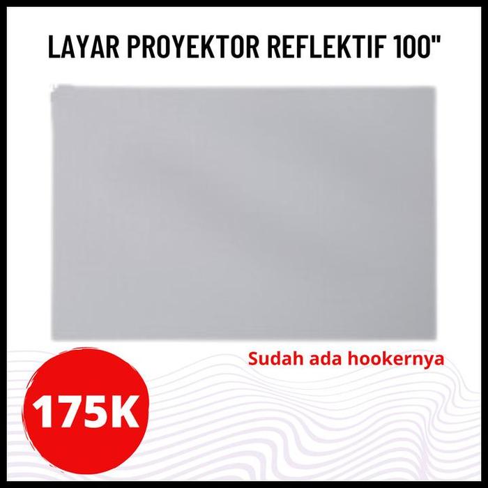 Gambar Ready Stok Layar Proyektor 100/84 Inch Projector Screen Layar Gantung - reflektif 100'' dari Emir13 Store undefined Tokopedia