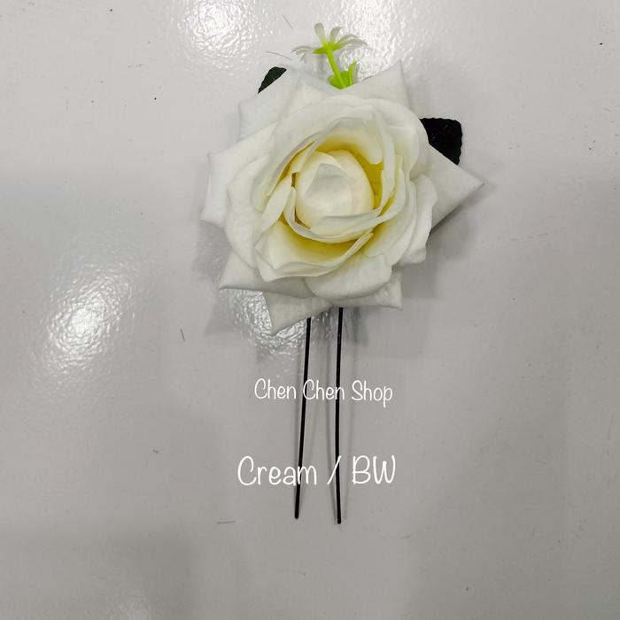 Gambar tusuk konde sanggul bunga mawar - Putih tulang dari chen wig online shop undefined Tokopedia