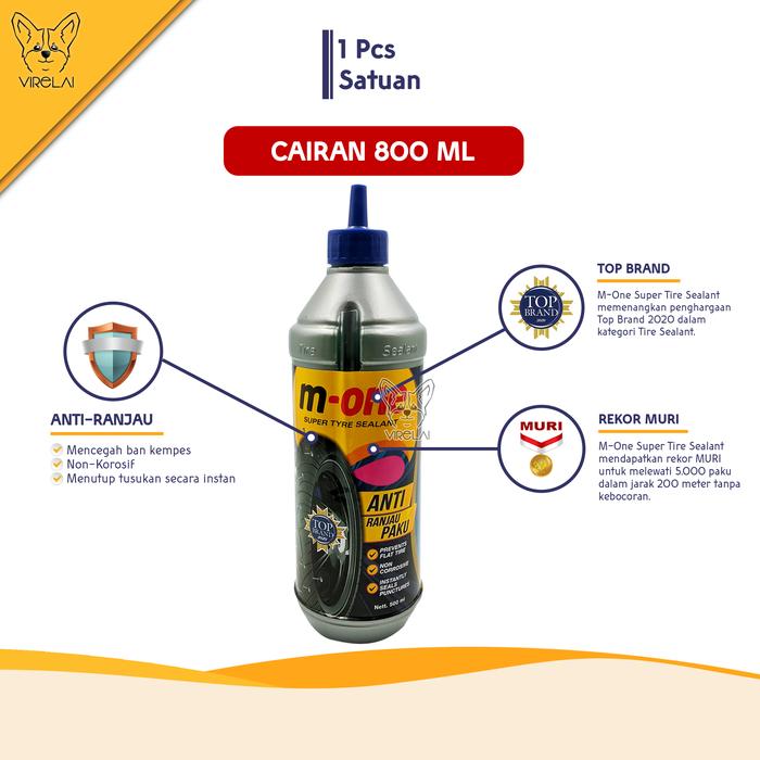 Gambar [M-One]Cairan Anti Ban Bocor Super Tyre Sealant 350-800 Top Brand MURI - 800 Ml dari Virelai Teknik undefined Tokopedia