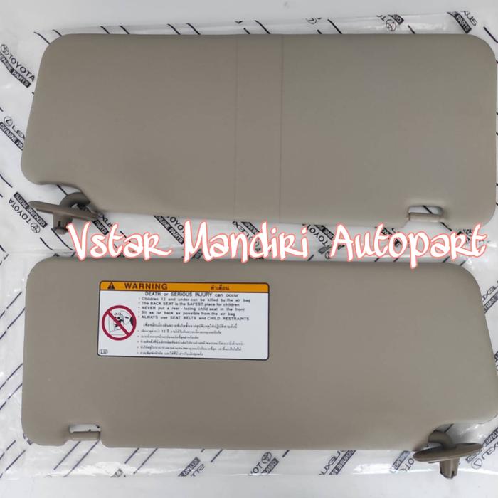 Gambar Sunvisor Sun Visor Innova Fortuner Hilux 2004-2015 Cream Abu Original - Cream, 1set kiri+Kanan dari VSM Genuine Part undefined Tokopedia