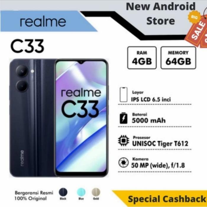 Gambar realme c33 4/64 - Hitam dari New Android Store undefined Tokopedia