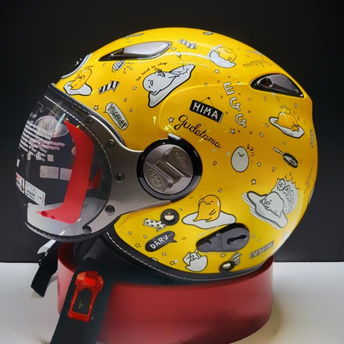 Gambar Helm Half Face Retro Classic KYT ELSICO Graphic Gudetama #1 - Yellow, L dari StarHelmetNew undefined Tokopedia