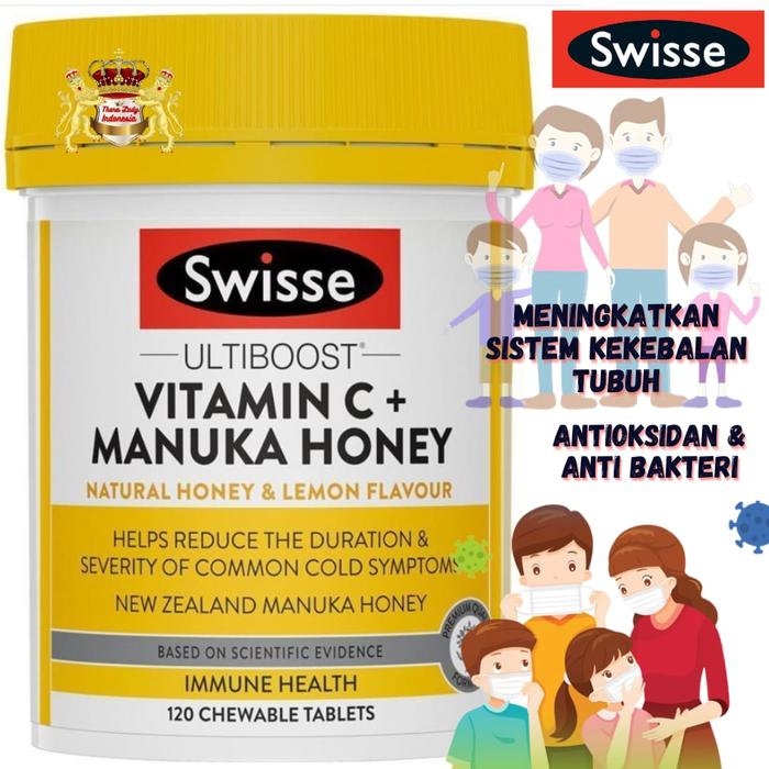 Gambar Swisse Vitamin C + Manuka Honey 120 Tablets dari Thera Lady Indonesia undefined Tokopedia