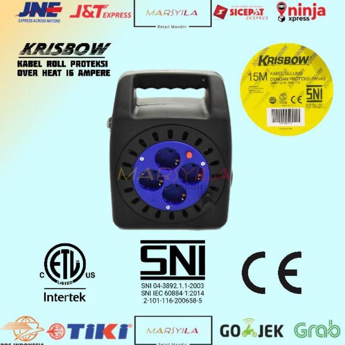 Gambar KABEL ROLL GULUNG | CABLE ROLL | STOP KONTAK | SAMBUNGAN COLOKAN - 15 Meter dari Warungkukaku undefined Tokopedia