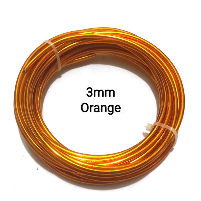 Gambar Kawat Aluminium 3mm - Aluminium Wire 3mm - Kawat Warna - Kawat Hias - Orange dari Tonaza undefined Tokopedia