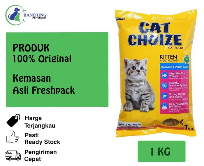 Gambar Cat Choize kitten with milk 1 Kg Freshpack-Promo Price - Kitten Salmon dari Bandung Pet Center undefined Tokopedia