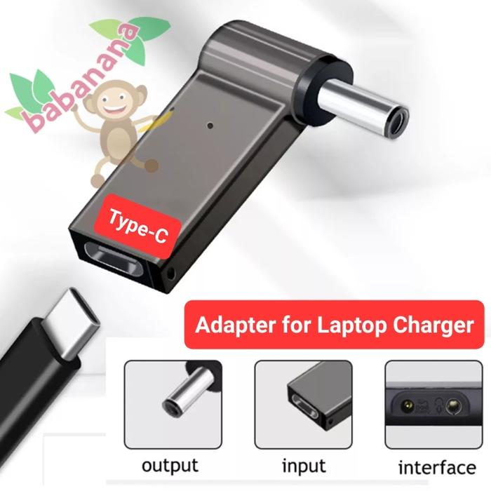 Adapter Charger for Laptop USB Type-C 100 watt to DC Casan Connector  100WATT 100W HP di Babanana Store Tokopedia