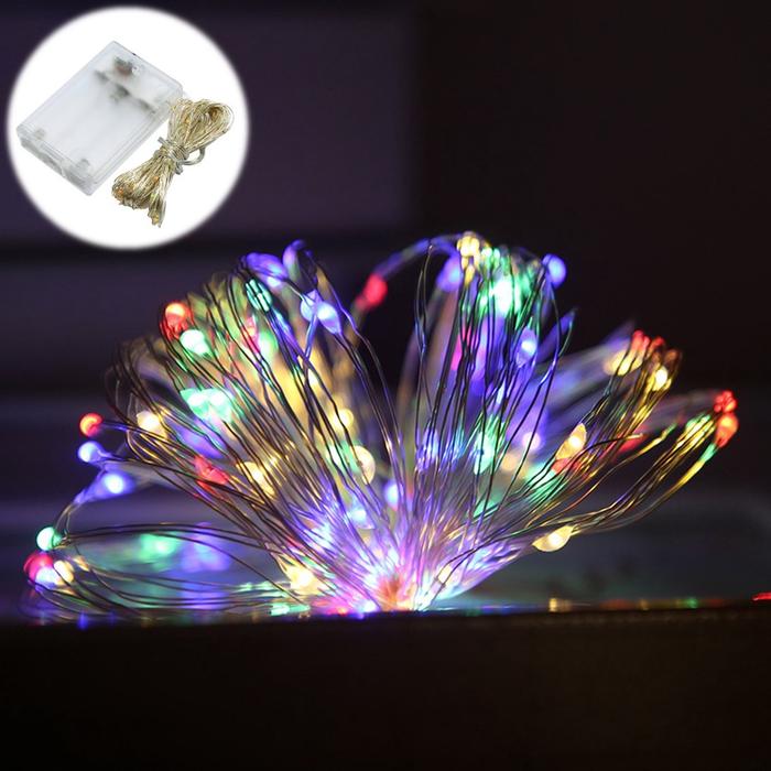 Gambar Lampu LED Fairy Light Baterai / Lampu Tumblr Kawat 10 Meter 100 LED - Multi Warna dari Cinta Electric undefined 4 Tokopedia