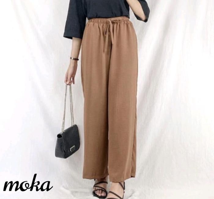 Gambar Kulot Crinkle Jumbo Celana Panjang Wanita Kulot Polos Kulot Wanita - mocca, BB 40-80 KG dari MAFIA OFFICIAL undefined Tokopedia