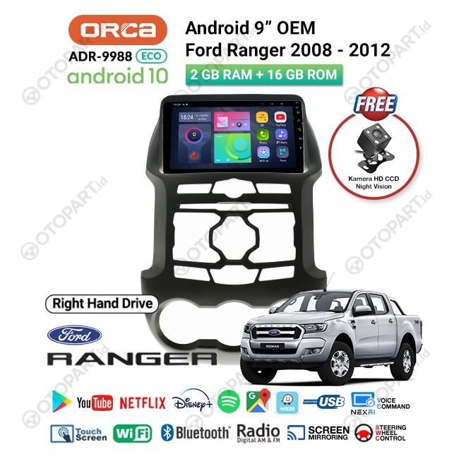 Gambar Head Unit ORCA Ford Ranger 2008-2012 Android Auto CarPlay Layar 9" - ECO RHD dari HS VARIASI Car Accessories undefined Tokopedia