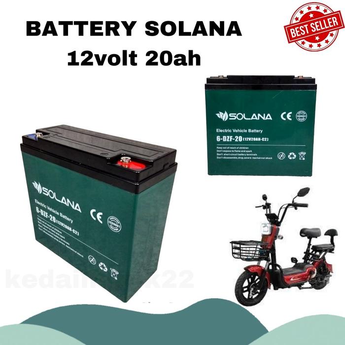 Jual Battery Aki Baterai Accu SOLANA 12V 20AH 12AH - 20AH - Kab. Kubu ...