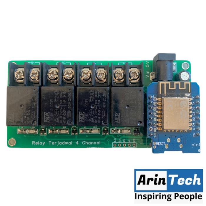 Gambar Timer Relay Terjadwal - Saklar Terjadwal Otomatis - 4 Channel Relay dari ArinTech_NEW undefined Tokopedia