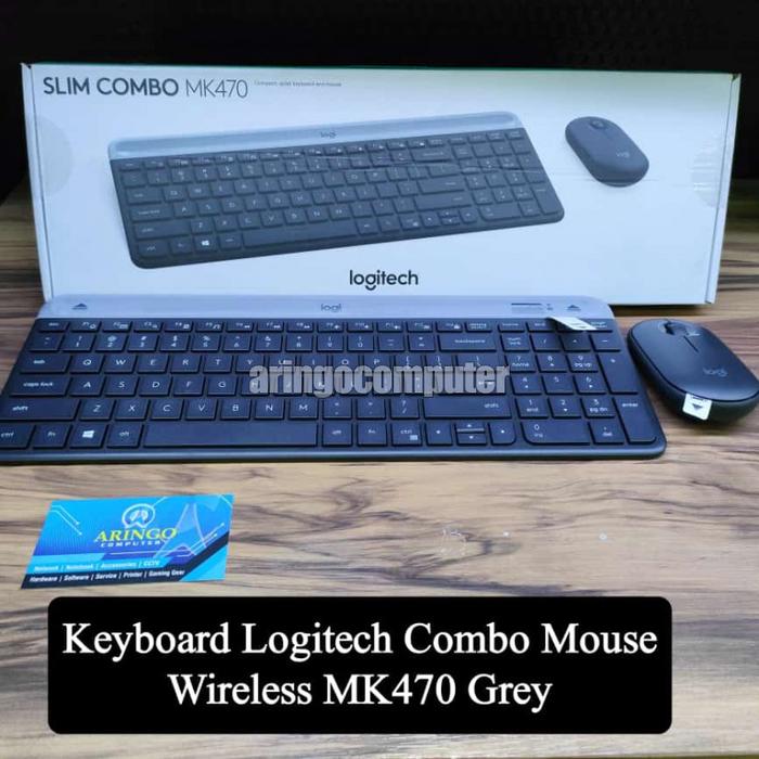Jual Keyboard Logitech Combo Mouse Wireless MK470 Grey Kota