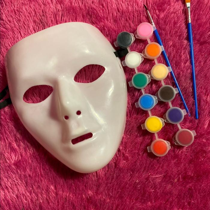 Gambar topeng lukis topeng polos topeng putih mulut terbuka grosir jakarta - topeng + cat dari tokohalloween undefined Tokopedia