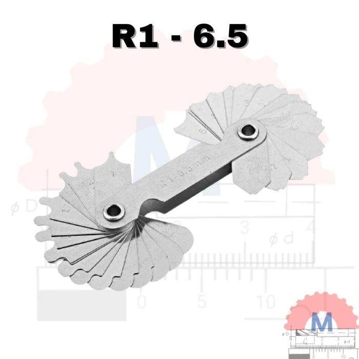 Gambar Mal Radius gage pengukur radius inside outside - R 1mm - 6.5mm dari Machining Solution undefined Tokopedia