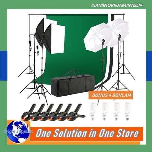Gambar Paket Full Set Studio Foto Shoftbox Lighting Lampu Background Umbrella dari OriginSupplies undefined Tokopedia