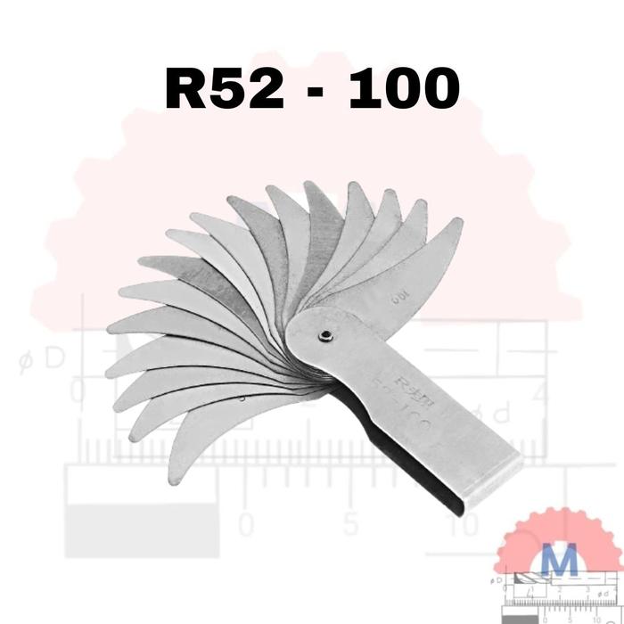 Gambar Mal Radius gage pengukur radius inside outside - R 52mm - 100mm dari Machining Solution undefined Tokopedia