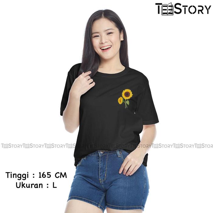 Gambar BUNGA MATAHARI LUCU SUNFLOWER KAOS ATASAN BAJU T-SHIRT FASHION WANITA - BLACK, S dari Teestationjkt undefined Tokopedia