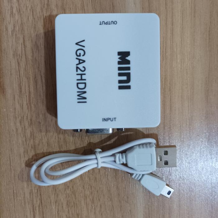 Gambar CONVERTER ADAPTER VGA MALE TO HDMI FEMALE/VGA2HDMI - Putih dari Linx Mall undefined Tokopedia