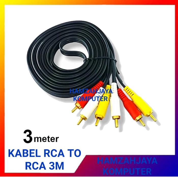 Gambar KABEL JACK RCA 3-3 KABEL AV AUDIO VIDEO KABEL STB MERAH PUTIH KUNING - RCA RCA 3M dari HAMZAHJAYA KOMPUTER undefined Tokopedia