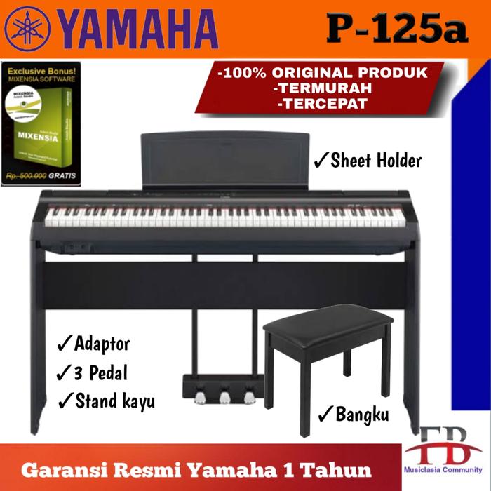 Gambar Yamaha P 125a Digital Piano / P125a / P 125 a / P125 a Garansi Resmi - 3pedal bangku dari favebox undefined Tokopedia