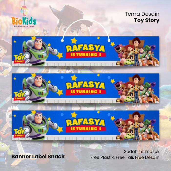 Gambar Label Snack Ulang Tahun Tebal 260 gsm Free Desain + Tali + Plastik - Toy Story dari biokids undefined Tokopedia