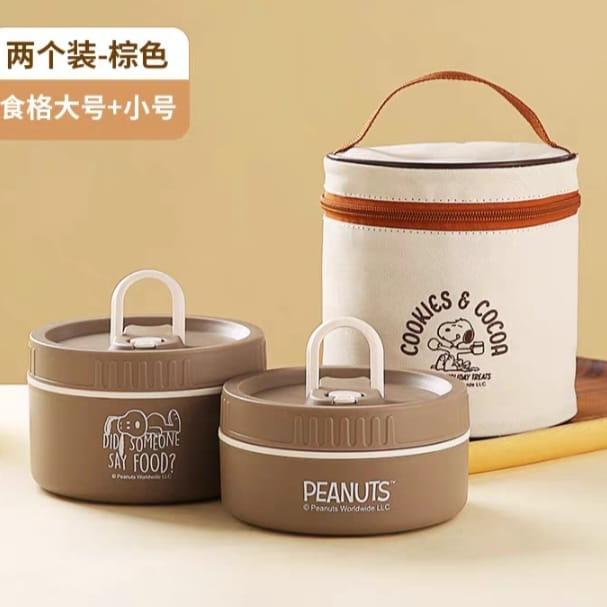 Gambar TERMOS BEKAL MAKANAN 3 IN 1 SNOOPY / LUNCH BOX SET IMPORT STAINLESS - A dari My Big Bear undefined Tokopedia