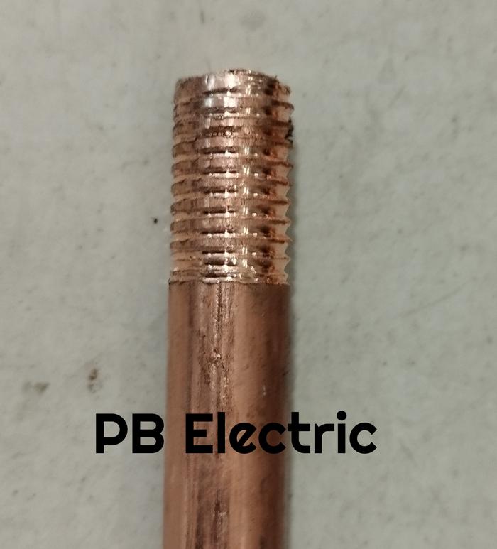 Gambar Grounding Rod 3/4 x 4 Mtr / Copper Rod / Batang Tembaga (Drat/Runcing) - Drat 1 Sisi dari PB Electrics undefined Tokopedia