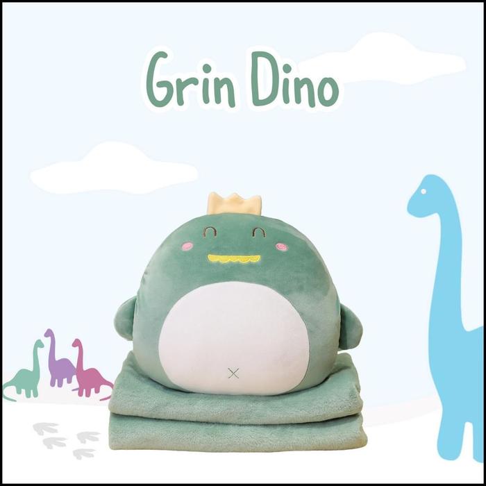 Gambar Bantal Selimut ( Balmut ) 3In1 Happy Animals Produk Terbaru - Grin Dino dari raana martt undefined Tokopedia
