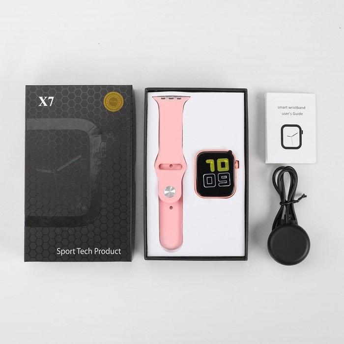Gambar Smart watch Smartwatch Jam Tangan Digital X7 Seri 8 Waterproof Music - Merah Muda dari Ayung Office Store undefined Tokopedia