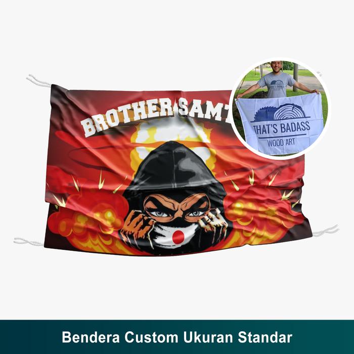 Gambar Cetak Mini Flag Custom / Bendera Ukuran Standar - 90 x 60, Kain Satin dari Bendera Custom Indonesia undefined Tokopedia