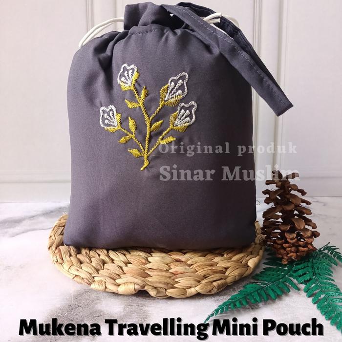 Gambar mukena traveling kecil mini pouch murah / grosir mukena travel murah - trvlna lavagrey dari GROSIR MUKENA TRAVELLING undefined Tokopedia