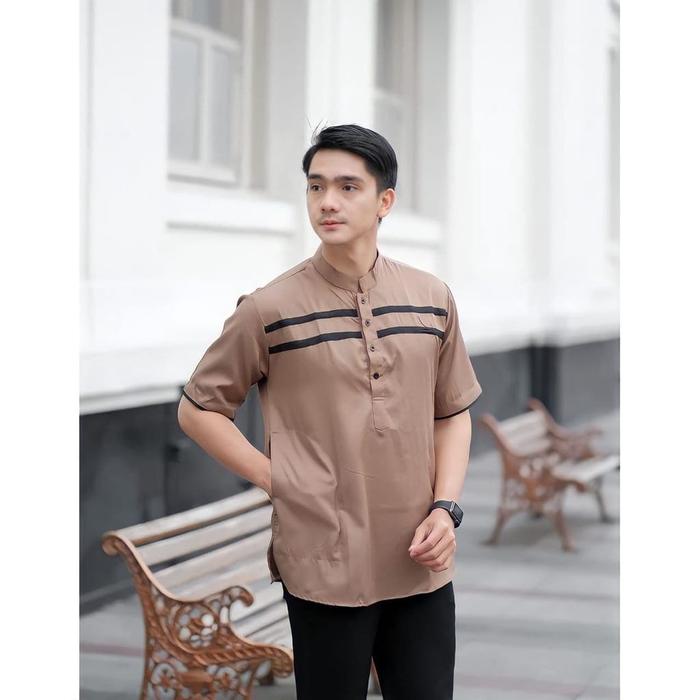 Gambar Baju Koko Pria Lengan Pendek Baju Muslim Pria Kurta Pakistan terbaru - Coksu, XL dari Jafa_Oficial undefined Tokopedia