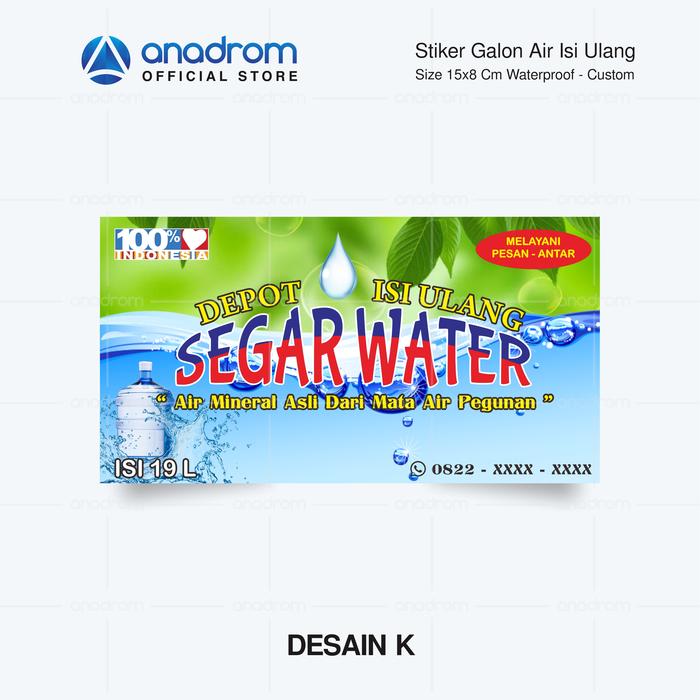 Gambar Stiker Galon Air Isi Ulang | Stiker Galon Anti Air - DESAIN K, VYNIL PVC dari anadrom undefined Tokopedia