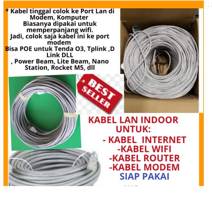 Gambar KABEL LAN UTP CAT5e 3 M NETWORKING CABLE 10/100/1000 Mbps BERGARANSI dari Diansnet undefined Tokopedia