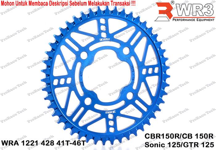 Gambar Gear Racing WR3 WRA1221-428 CBR 150R/CB 150R/Sonic 150/GTR 150 41T-46T - Biru, 41 dari ProRace Tech undefined Tokopedia