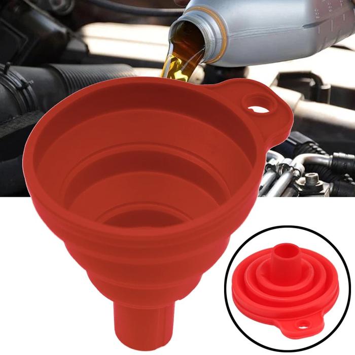Gambar Corong Lipat Air Minyak Bensin Kendaraan Collapsible Carzkool Silicone - Merah dari Omjak.id undefined Tokopedia