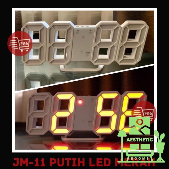 Gambar Jam Meja LED Digital 3D Clock Modern Style Minimalist / Jam Meja Alarm - Hitam / Pink dari Aesthetic Rooms undefined Tokopedia